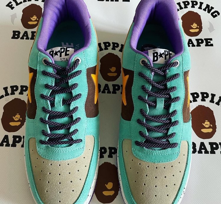 Bape Sta Teal Yellow Suede