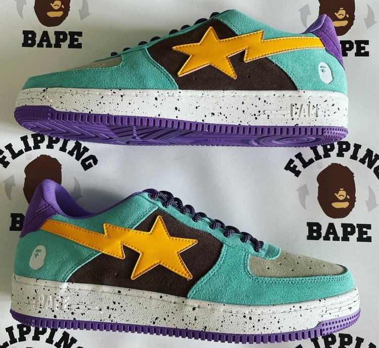 Bape Sta Teal Yellow Suede