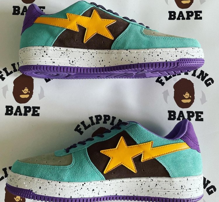 Bape Sta Teal Yellow Suede