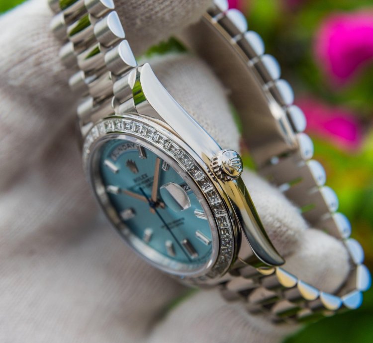Rolex Day-date 40 Unworn 2022 Day-date 40mm Platinum With Baguette Bezel 228396tbr