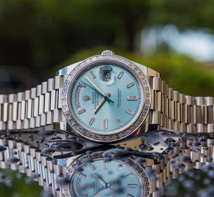 Rolex Day-date 40 Unworn 2022 Day-date 40mm Platinum With Baguette Bezel 228396tbr