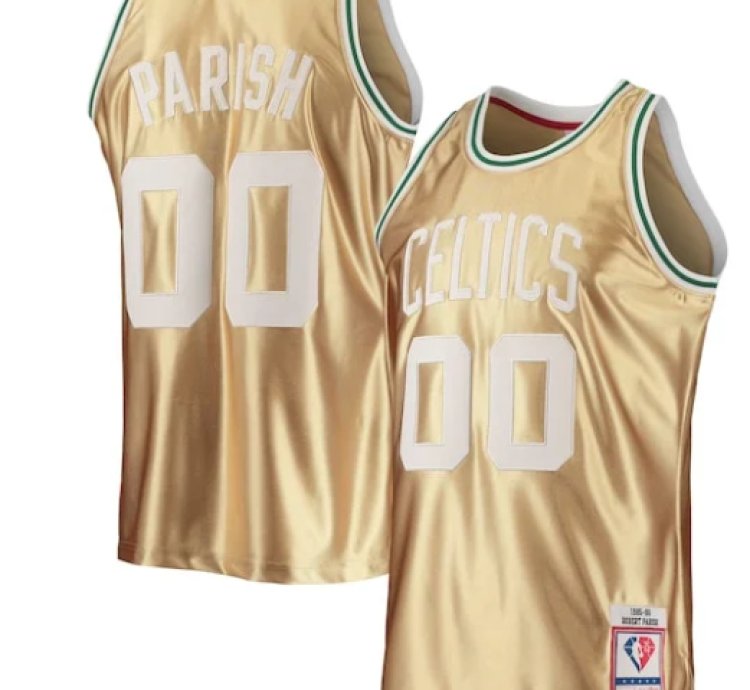 Robert Parish Boston Celtics 75th Anniversary 198586 Hardwood Classics Swingman Jersey - Gold