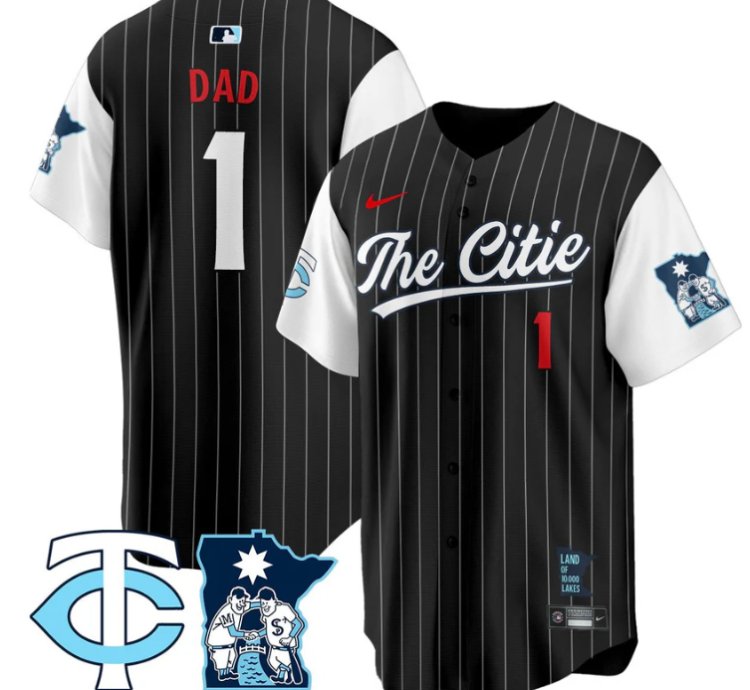 Dad Jersey 1 Minnesota Twins 2025 City Connect Concept Stitched Black