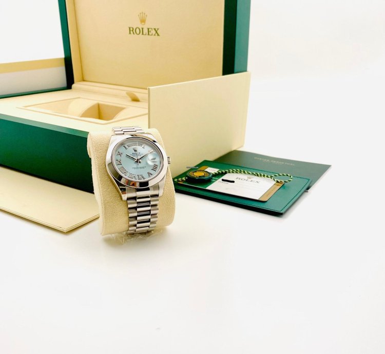 Rolex Day-date Ii 218206 Full Stickers Barcode Diamond Index Arabic Day And Date