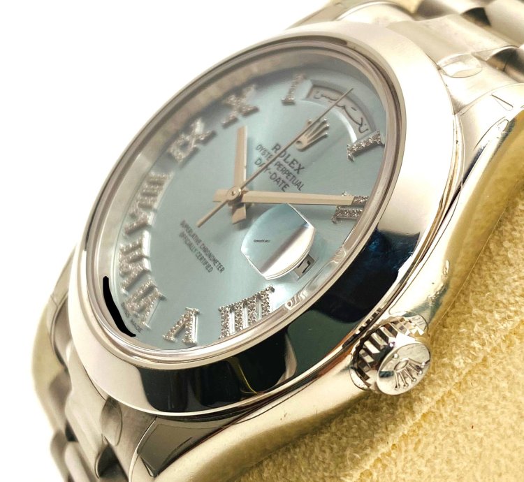 Rolex Day-date Ii 218206 Full Stickers Barcode Diamond Index Arabic Day And Date