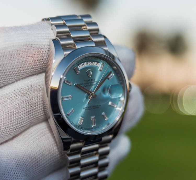 Rolex Day-date Ii 40mm - Ice Blue Dial - Smooth Bezel