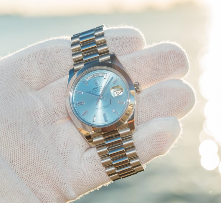 Rolex Day-date Ii 40mm - Ice Blue Dial - Smooth Bezel