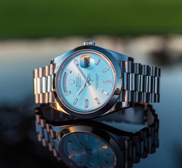 Rolex Day-date Ii 40mm - Ice Blue Dial - Smooth Bezel