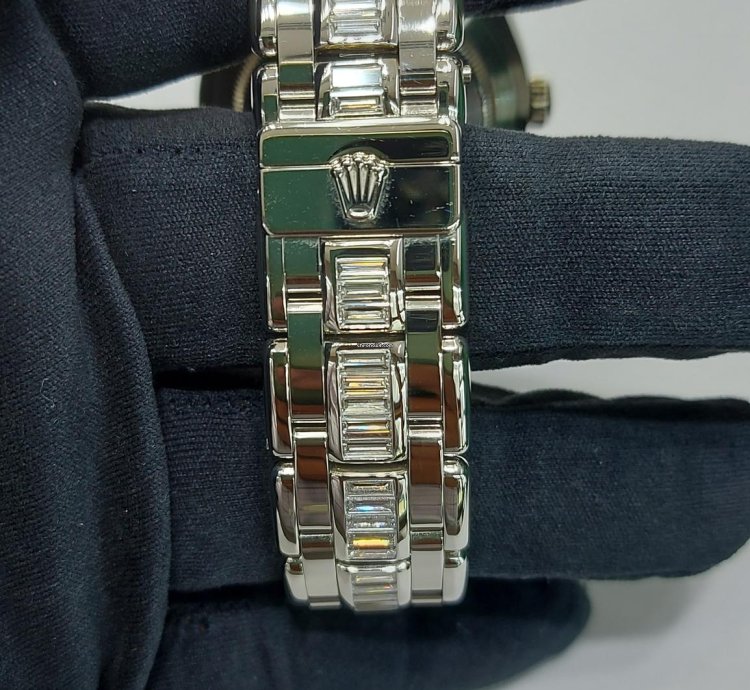 Rolex Day-date Pearlmaster With Baguette Bezel And Bracelet