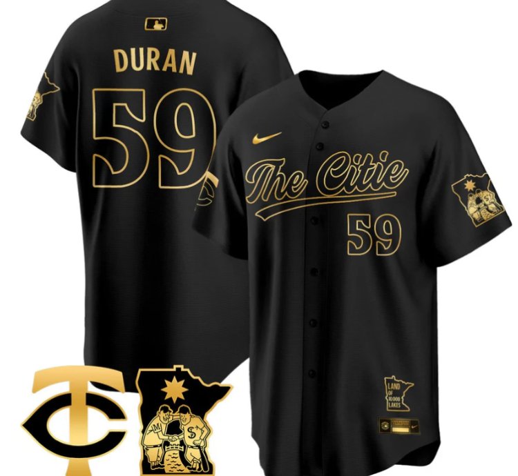 Jhoan Duran Jersey 59 Minnesota Twins 2025 City Connect Concept Stitched Black Gold