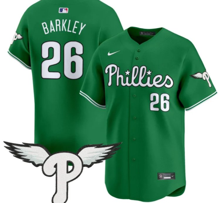 Saquon Barkley Jersey 26 Philadelphia Phillies 2025 Vapor Premier Limited Stitched Kelly Green