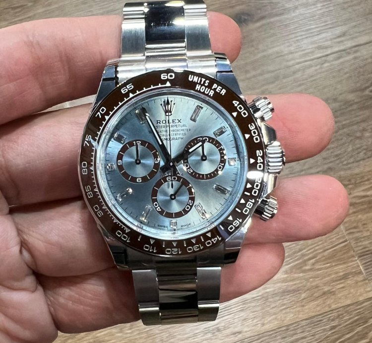 Rolex Daytona 2025 New Daytona Platinum Ice Blue Baguette Diamond Dial