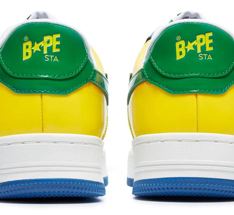 Bapesta 1 Brazil Green Blue Yellow Size 10