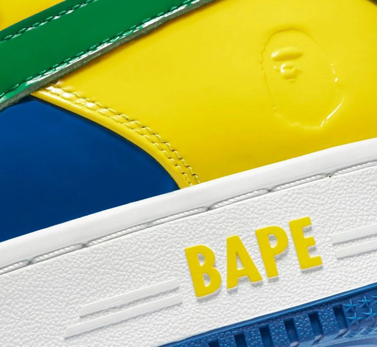 Bapesta 1 Brazil Green Blue Yellow Size 10