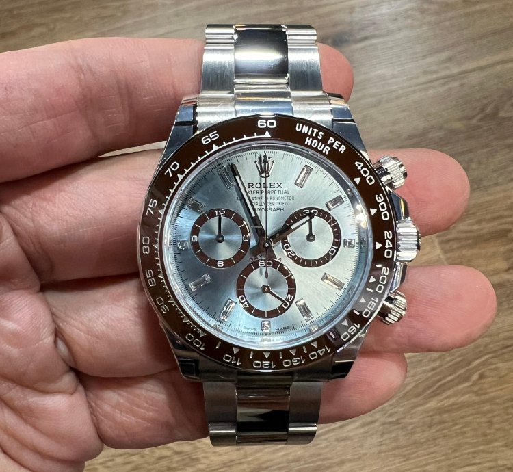 Rolex Daytona 2025 New Daytona Platinum Ice Blue Baguette Diamond Dial