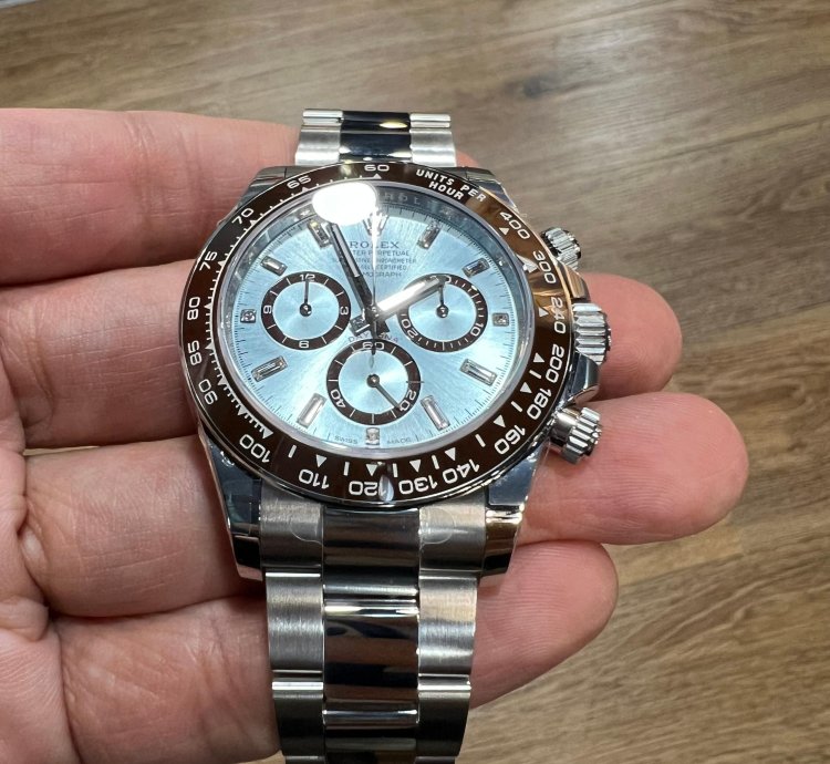 Rolex Daytona 2025 New Daytona Platinum Ice Blue Baguette Diamond Dial