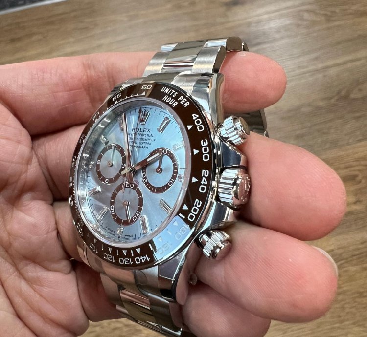 Rolex Daytona 2025 New Daytona Platinum Ice Blue Baguette Diamond Dial