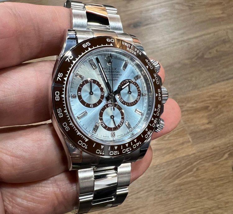 Rolex Daytona 2025 New Daytona Platinum Ice Blue Baguette Diamond Dial