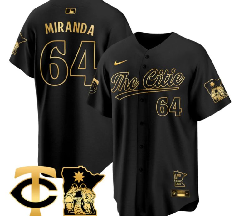 Jose Miranda Jersey 64 Minnesota Twins 2025 City Connect Concept Stitched Black Gold