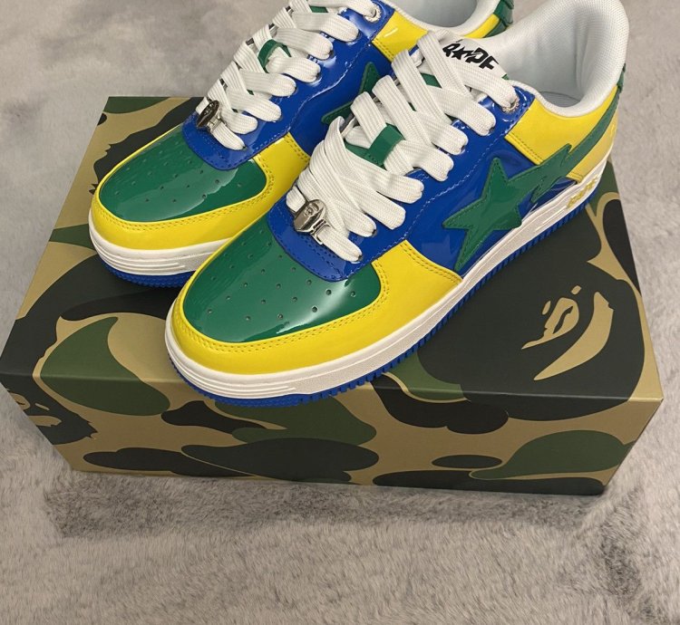 Bapesta 1 Brazil Green Blue Yellow Size 13