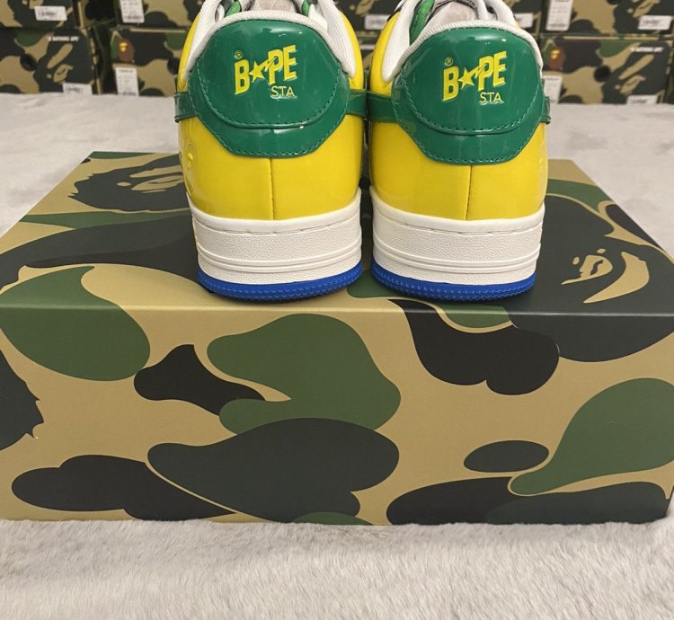 Bapesta 1 Brazil Green Blue Yellow Size 7