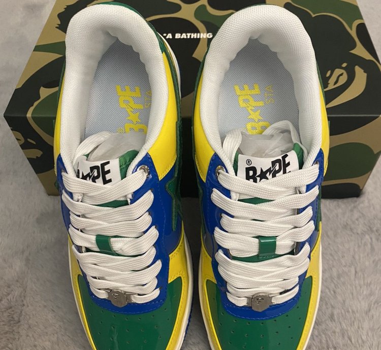 Bapesta 1 Brazil Green Blue Yellow Size 9 5
