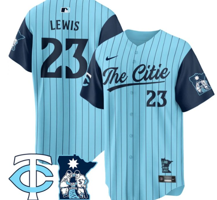 Royce Lewis Jersey 23 Minnesota Twins 2025 City Connect Concept Stitched Blue