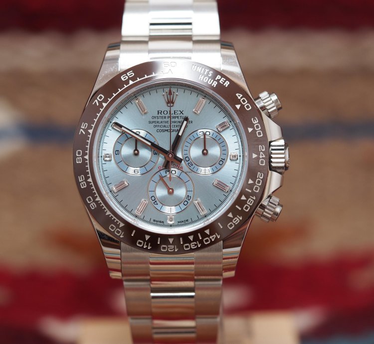 Rolex Daytona 116506 Platinum Baguette Dial Blue Ice New 2023