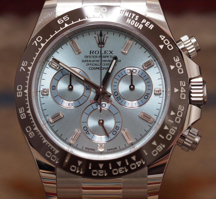 Rolex Daytona 116506 Platinum Baguette Dial Blue Ice New 2023