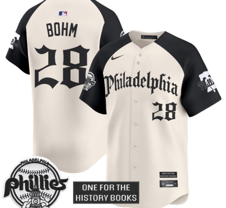 Alec Bohm Jersey 28 Phillies Retro Newspaper Edition Vapor Premier Limited Stitched Alternate