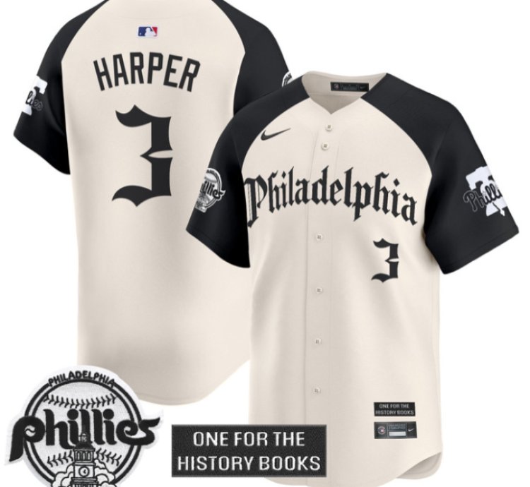 Bryce Harper Jersey 3 Phillies Retro Newspaper Edition Vapor Premier Limited Stitched Alternate