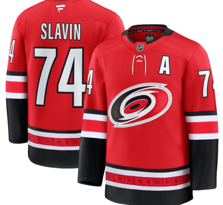 Jaccob Slavin Jersey 74 Carolina Hurricanes Premium All Stitched Red