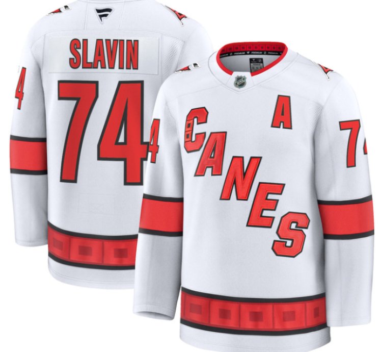 Jaccob Slavin Jersey 74 Carolina Hurricanes Premium All Stitched White