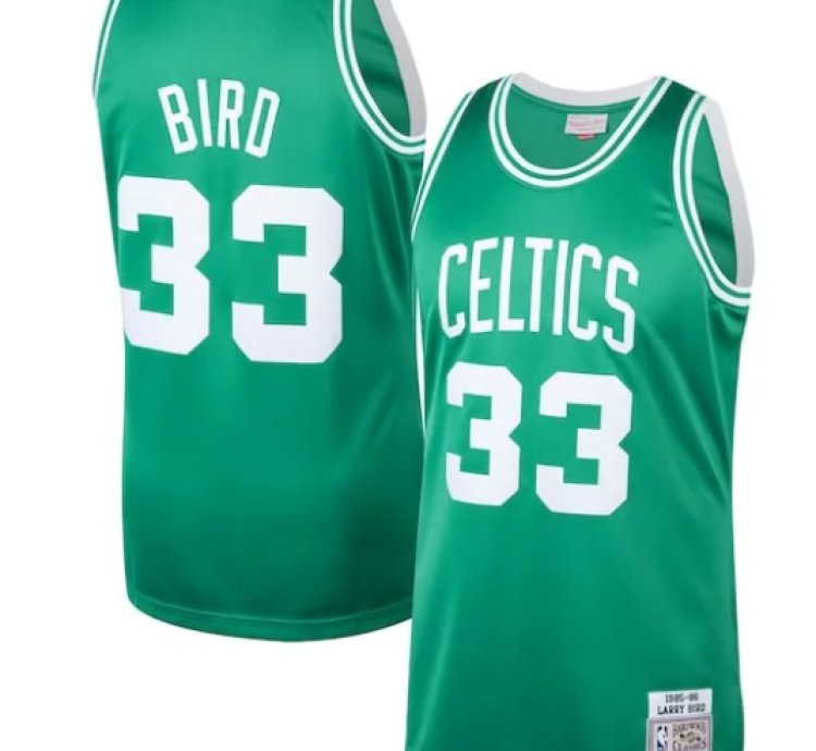 Larry Bird Boston Celtics 198586 Galaxy Swingman Jersey - Kelly Green