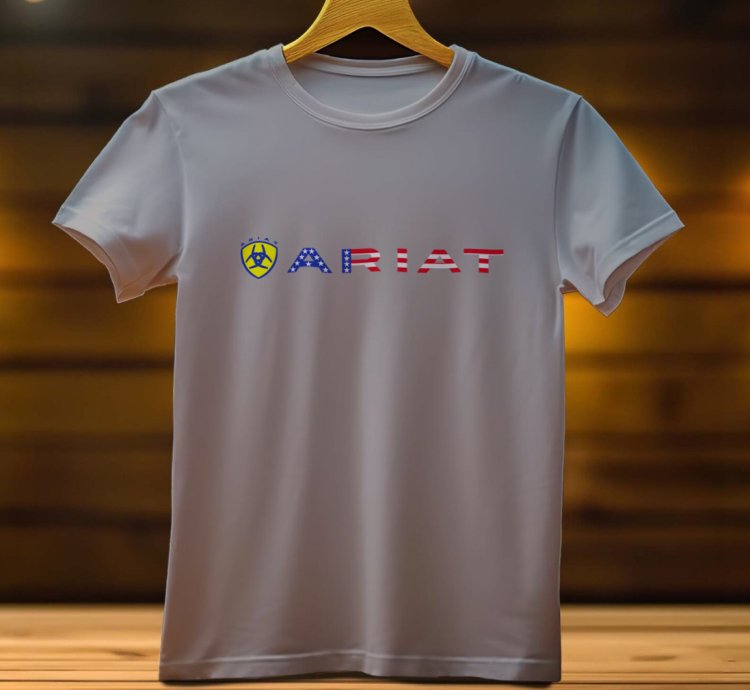 Ariat Logo Funny Mens Tshirt Size Usa