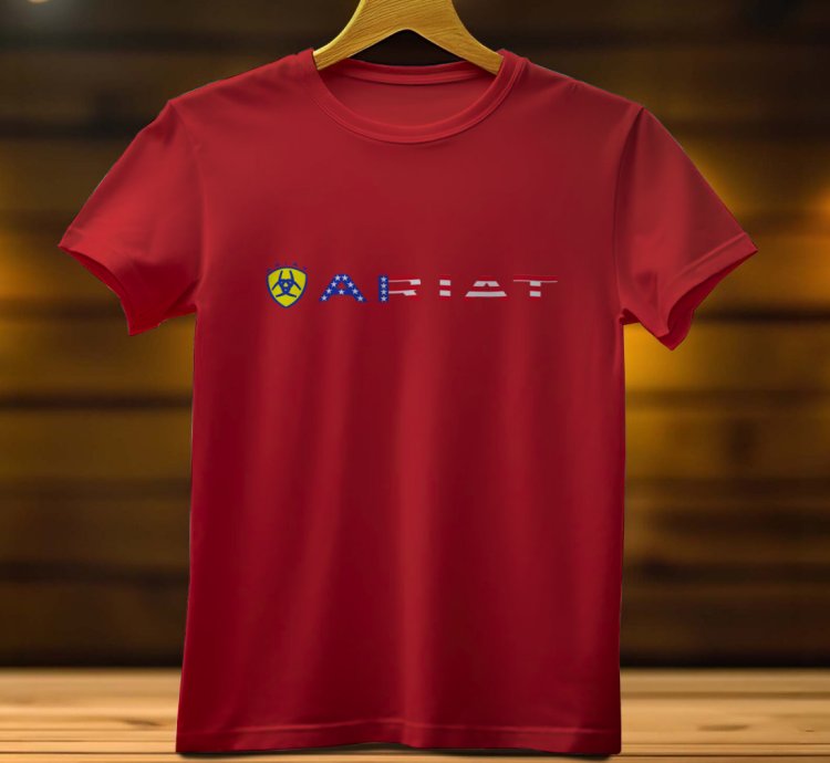 Ariat Logo Funny Mens Tshirt Size Usa