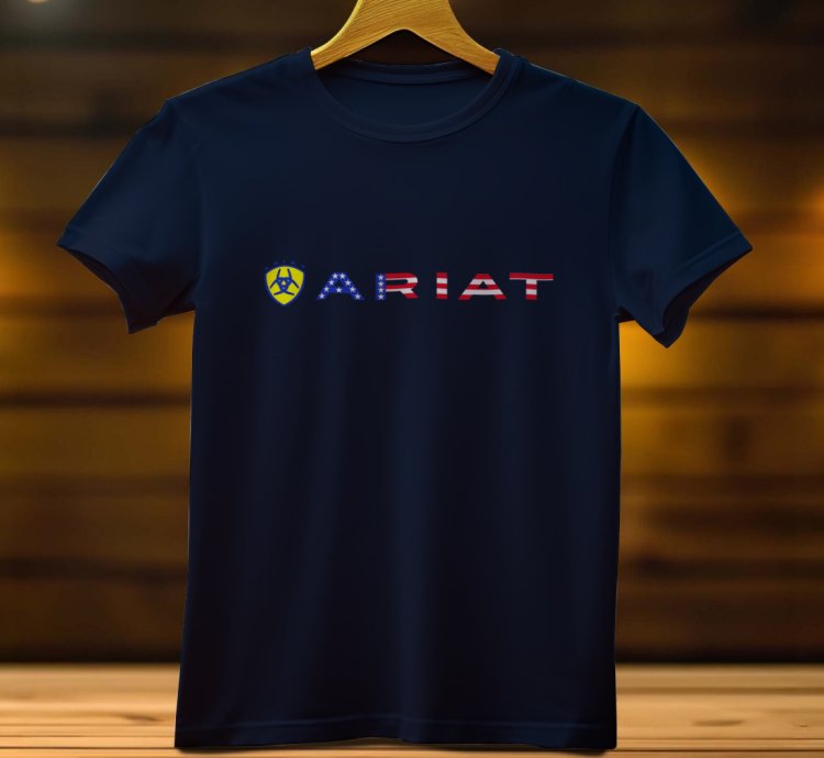 Ariat Logo Funny Mens Tshirt Size Usa