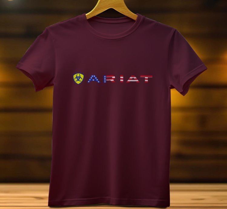 Ariat Logo Funny Mens Tshirt Size Usa