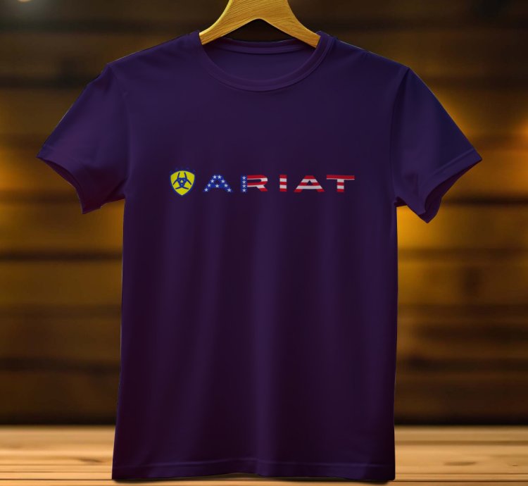 Ariat Logo Funny Mens Tshirt Size Usa