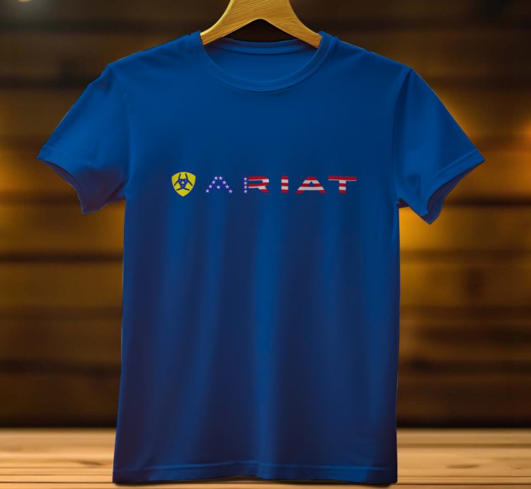 Ariat Logo Funny Mens Tshirt Size Usa