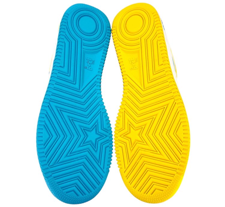 Bapesta Dog Low Yellow Blue