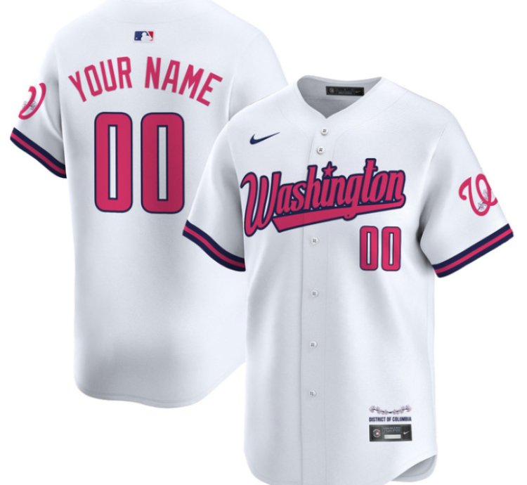 Custom Washington Nationals Jersey Name Number Vapor Limited All Stitched White