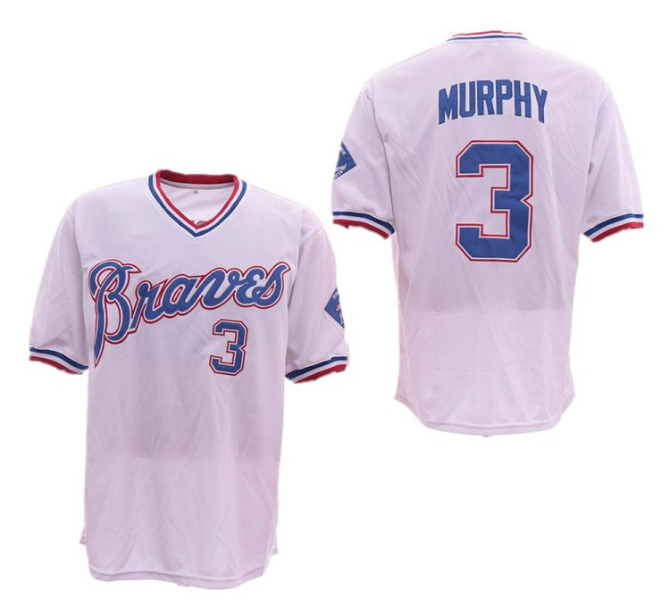 Atlanta Braves Dale Murphy White Throwback Pullover Jersey