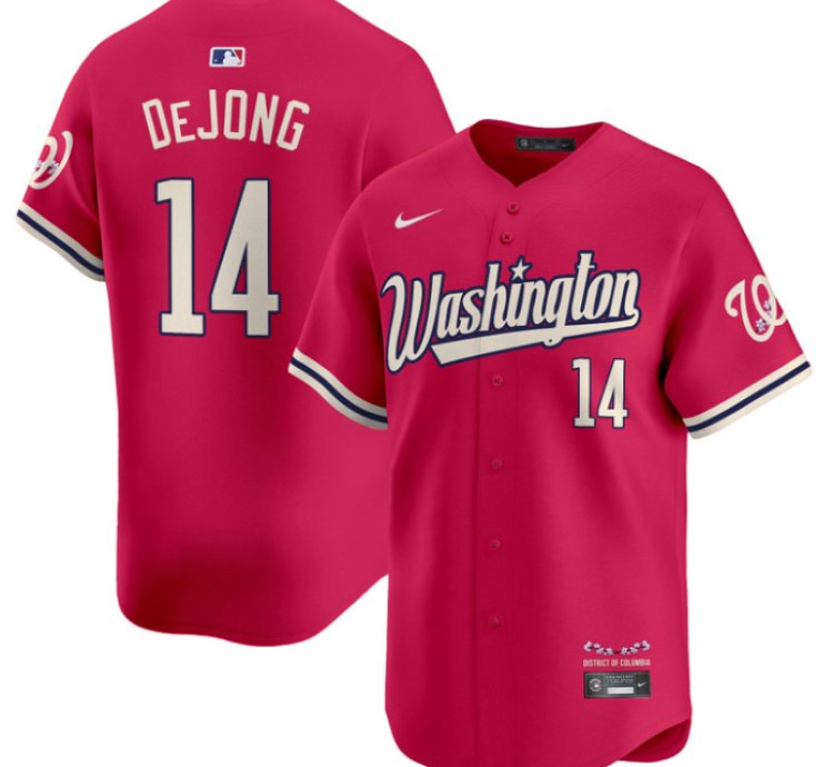 Paul Dejong Jersey 14 Washington Nationals Vapor Limited All Stitched Pink