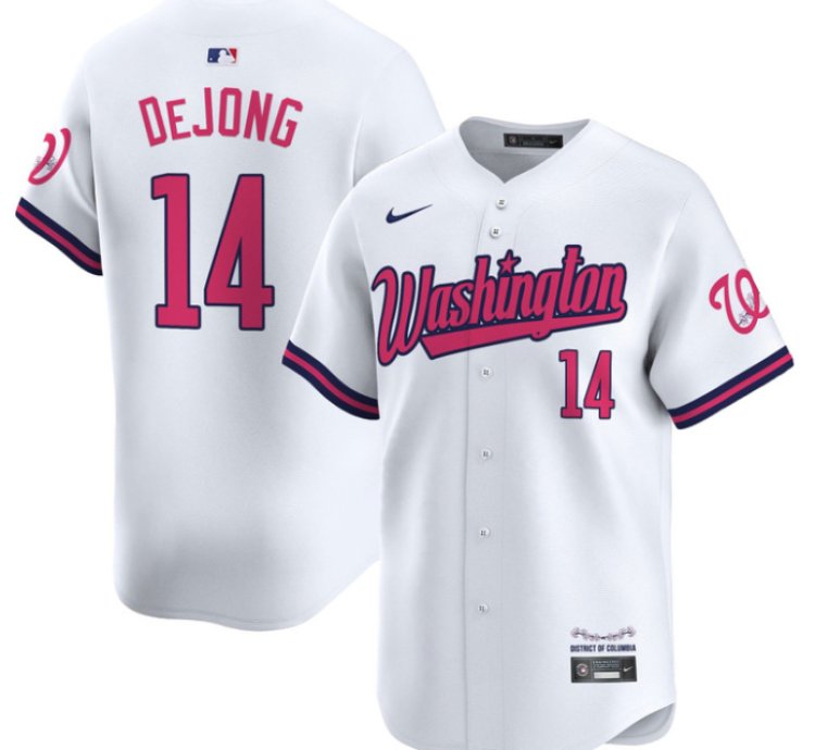 Paul Dejong Jersey 14 Washington Nationals Vapor Limited All Stitched White