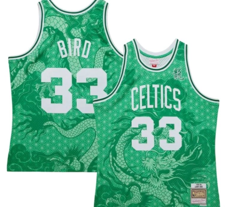 Larry Bird Boston Celtics 198586 Hardwood Classics Asian Heritage 60 Swingman Throwback Player Jersey - Kelly Green