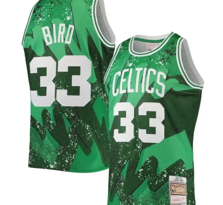 Larry Bird Boston Celtics Hardwood Classics 198586 Hyper Hoops Swingman Jersey - Kelly Green