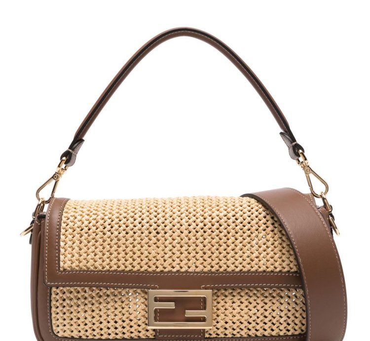 Fendi Baguette Macrame Detail Shoulder Bag