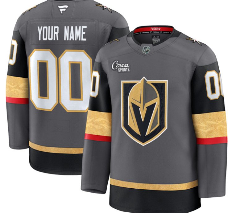 Custom Vegas Golden Knights Jersey Name Number Premium All Stitched Gray