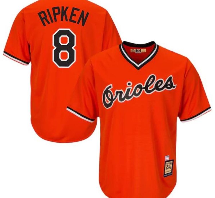 Baltimore Orioles Cal Ripken Jr Orange Throwback Pullover Jersey